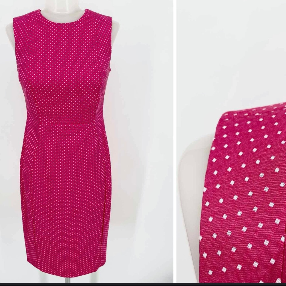 Calvin Klein Pink polka dot sheath dress